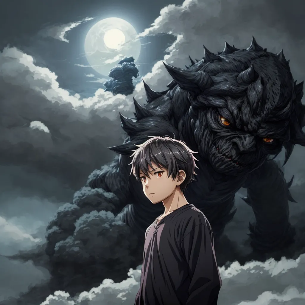black monster cloud with boy 1